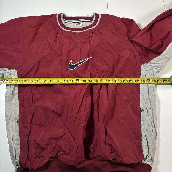 Vintage 90s Nike Pullover XL Windbreaker Center Swoosh Fleece Lined 80s